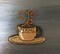 Coffee, Espresso, Latte - Brown Cup, Saucer, Embroidered, Iron on Patch
